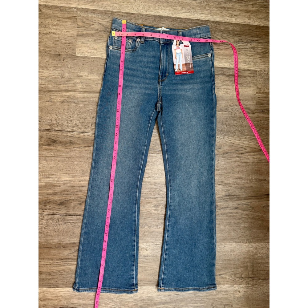 NWT Levi's 726 High Rise Flare Jeans Girls Size 10 Light Wash Stretch Denim - Picture 10 of 12